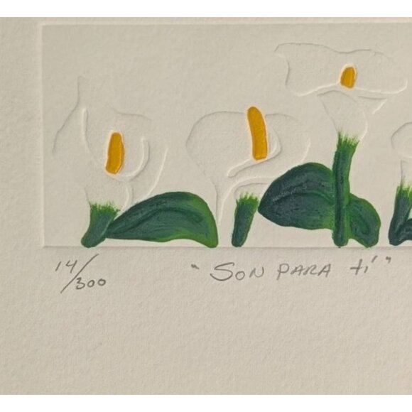 Rocio Pindter Embossed Floral Art Print Metal Frame 'These are for you' - Picture 7 of 13